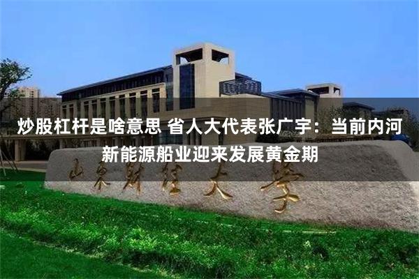 炒股杠杆是啥意思 省人大代表张广宇：当前内河新能源船业迎来发展黄金期